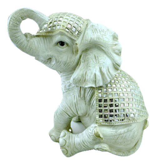 Elefantes India Sentado Grande Longevidad Deco Zen 45cm