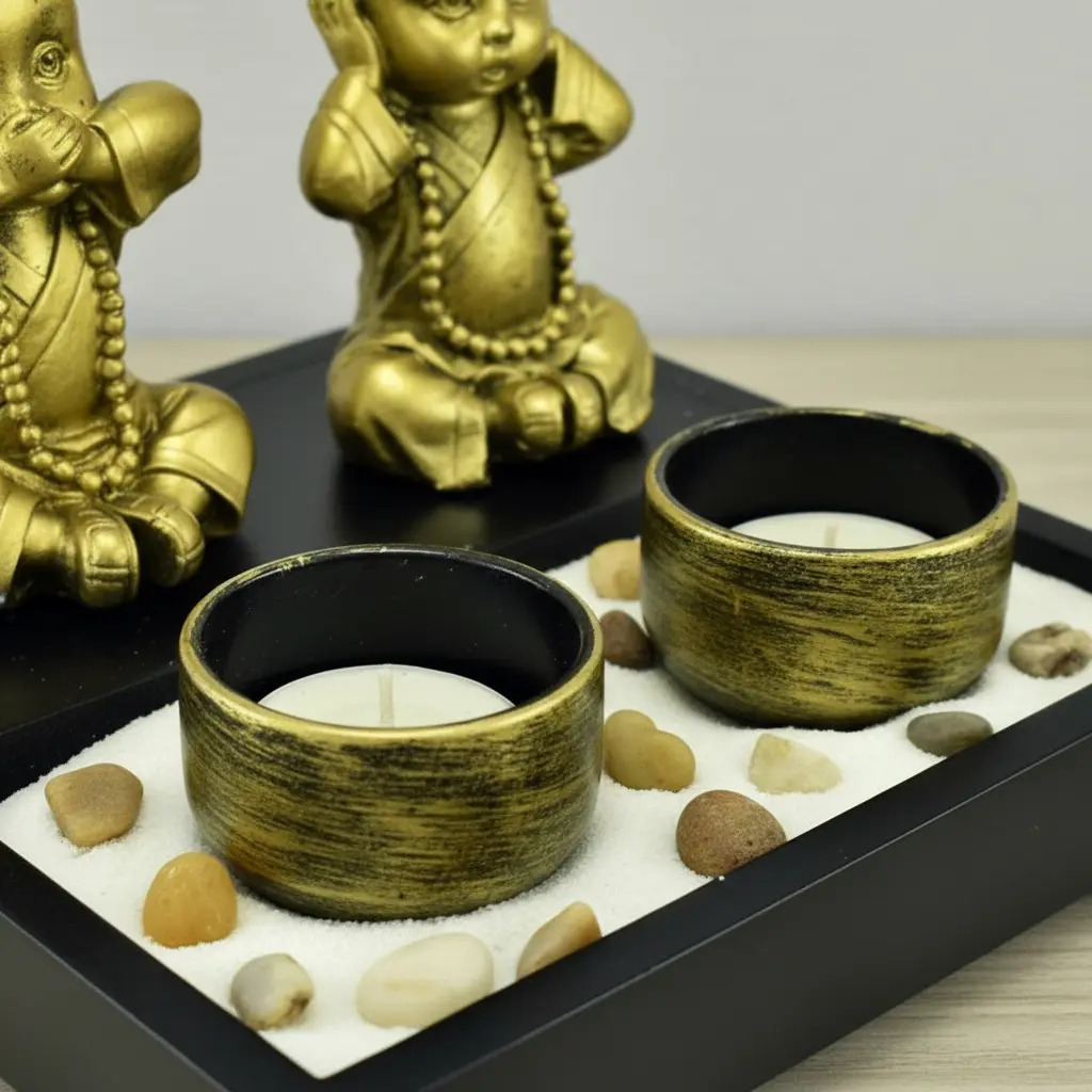 Jardín Zen 2 Niños Buda Feng Shui Deco Meditación Armonía - Imagen 10