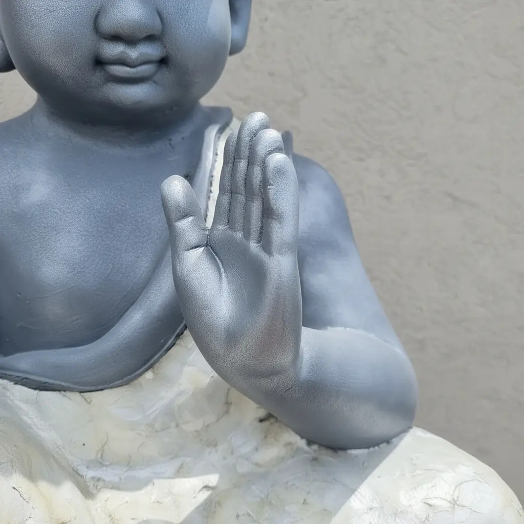 Buda Hindú Meditando Reposando Textura Nacar Brillos 64cm - Imagen 4