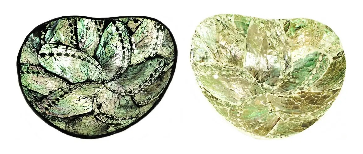 Plato Nácar Abalone Corazón Mesa Deco Moderno Mar - Imagen 8