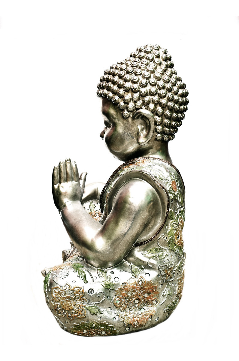Buda Hindú Meditando Reposando Textura Nacar Brillos 64cm - Imagen 14