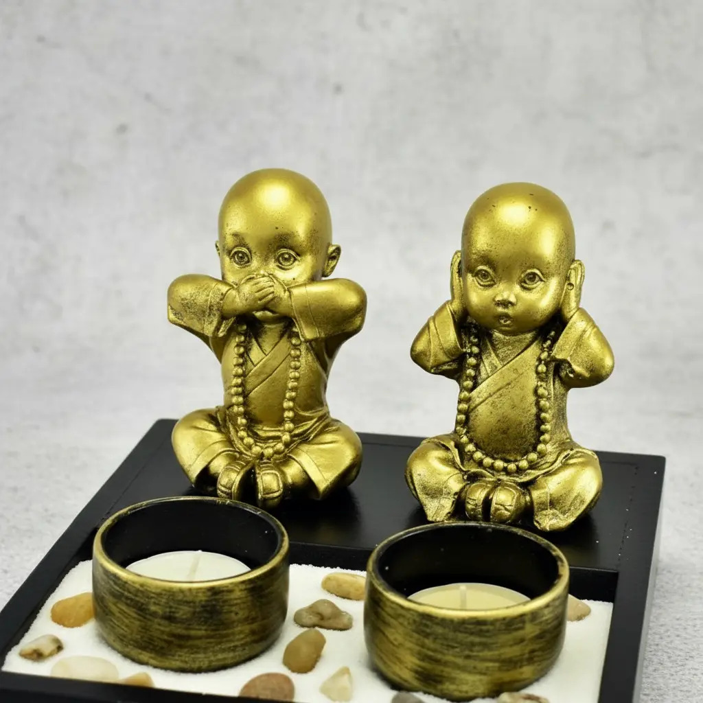 Jardín Zen 2 Niños Buda Feng Shui Deco Meditación Armonía - Imagen 6