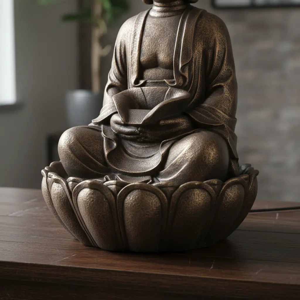 Fuente De Agua Gigante 90cm Buda Deco Budismo Zen Cascada Ct - Imagen 8