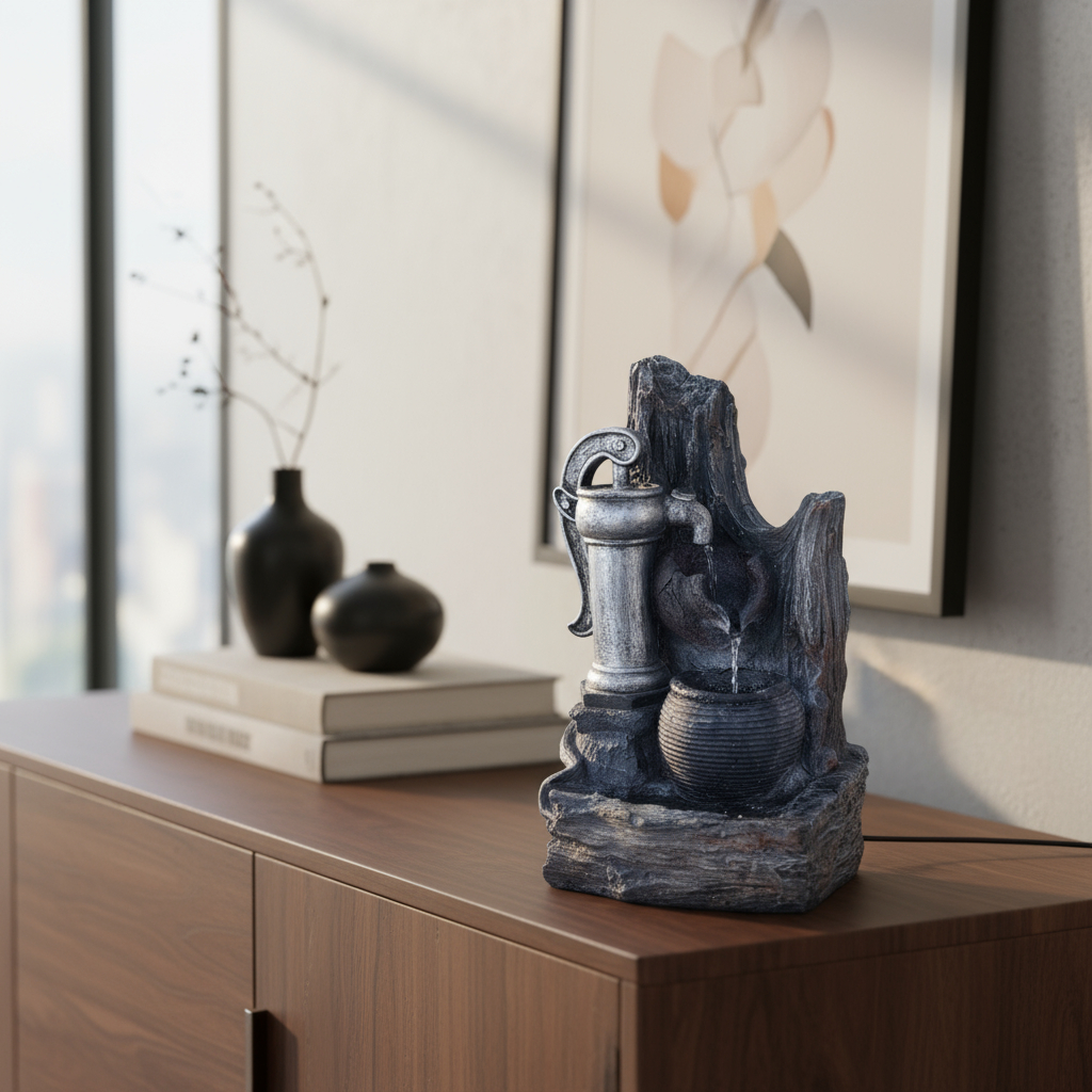 Fuente De Agua Cascada Zen Feng Shui 70cm Exterior Interior - Imagen 2