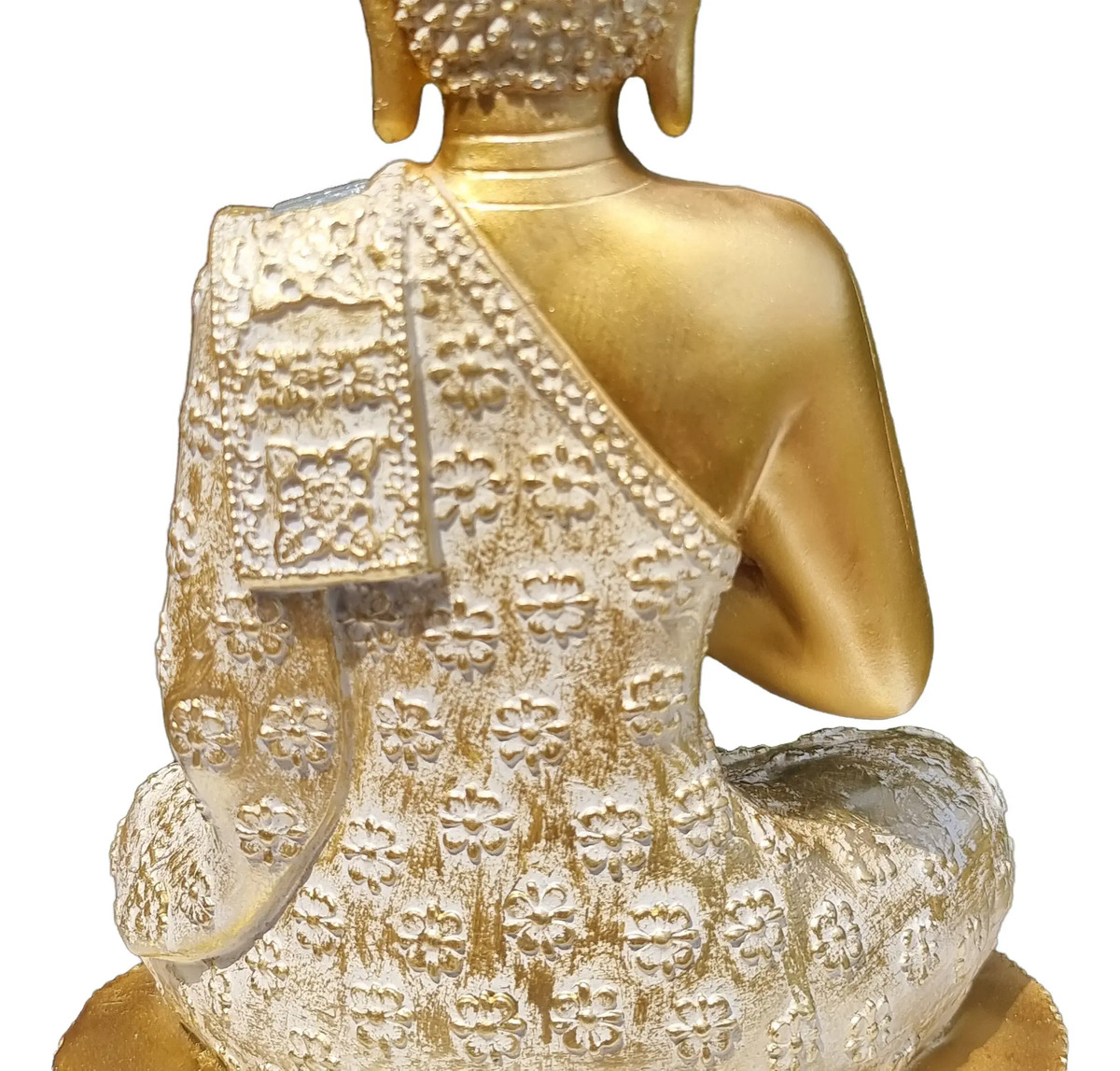 Buda Thai Sentado Meditando Espejos Armonia Zen Paz 30cm - Imagen 5