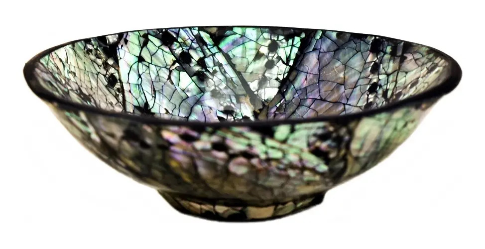 Plato Nácar Redondo Abalone 10 Cm Mesa Deco Moderno Mar - Imagen 5