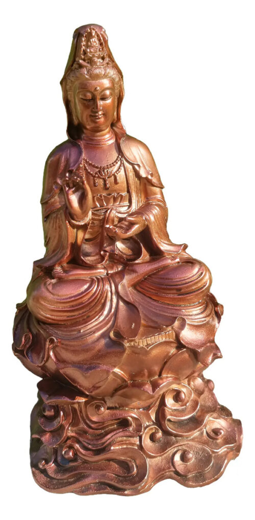 Kuan Yin Kwan Sabiduria Meditando Bendicion Paz Armonia 32cm