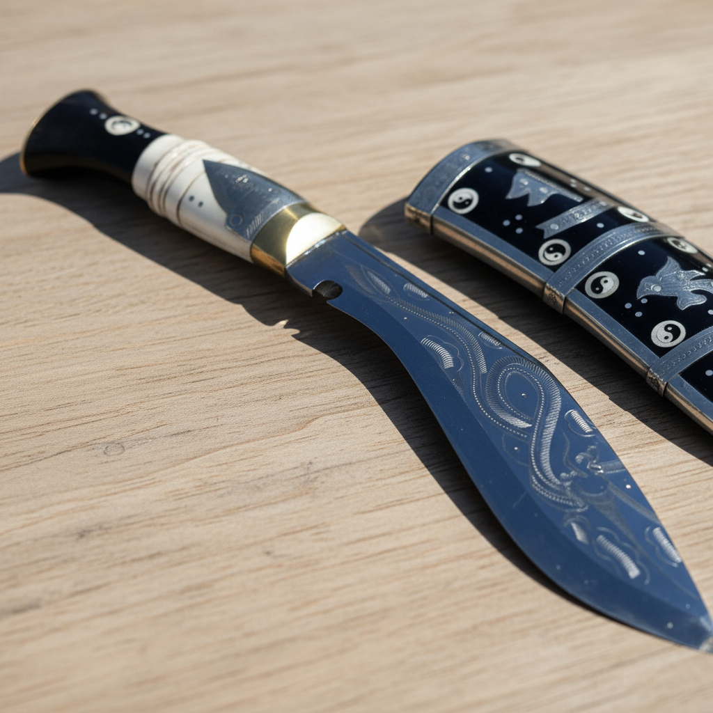 Cuchillo Kukri Con Funda Hecho A Mano En Nepal 35,5cm - Imagen 9