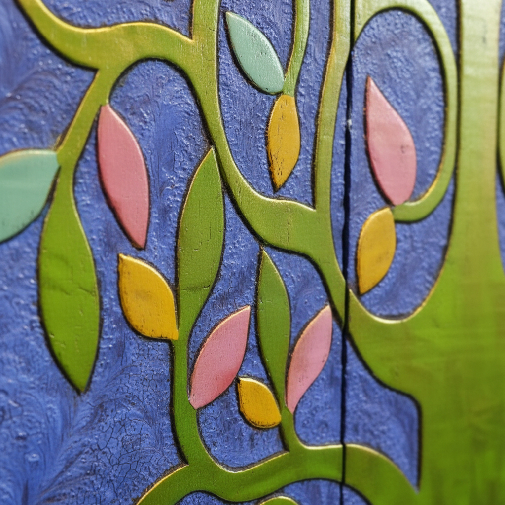 Cuadro Triptico Tallado Madera Arbol De La Vida Bali 200cm - Imagen 4