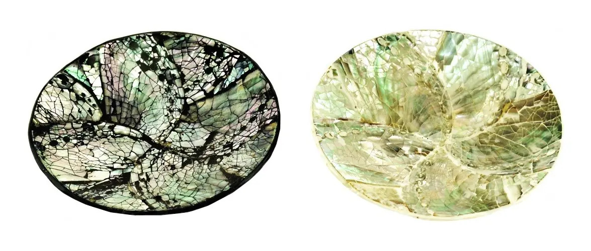 Plato Nácar Redondo Abalone 9cm Deco Moderno Mesa Mar - Imagen 6