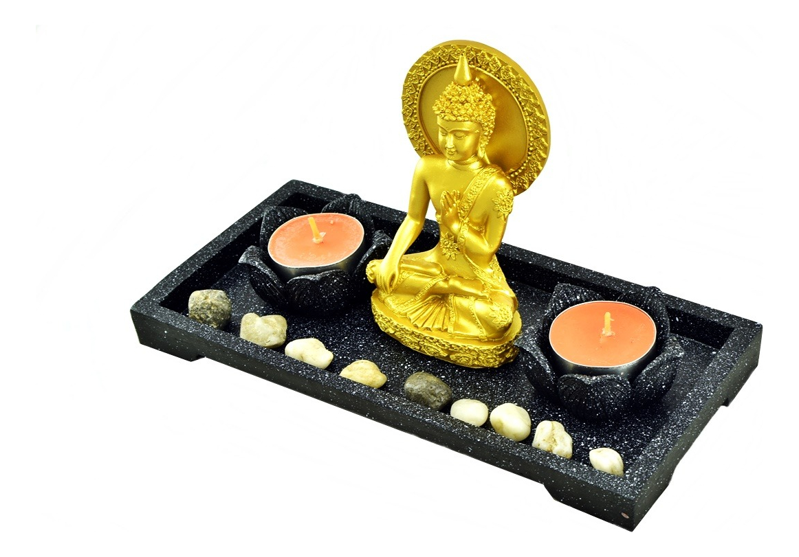 Jardín Zen Buda Aura Feng Shui Velas Meditación Armonía - Imagen 3