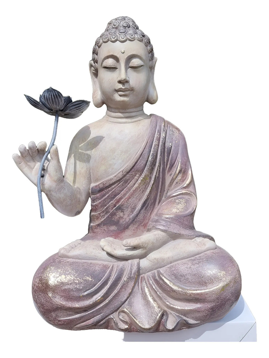 Buda Meditando Loto Estatua Sentado Deco Zen 46cm
