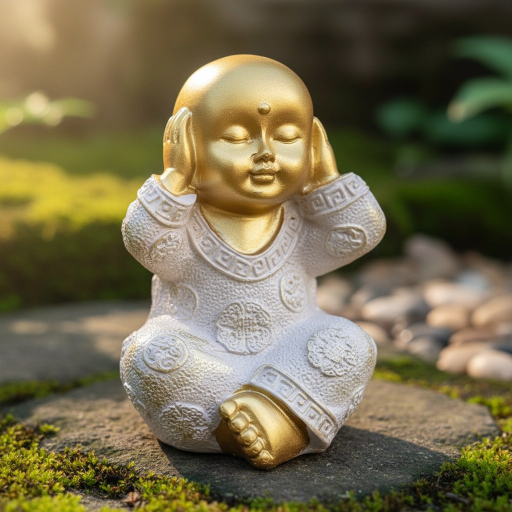 Set Budas Sabios Bebes Meditando Ciego Sordo Mudo 9cm - Imagen 8