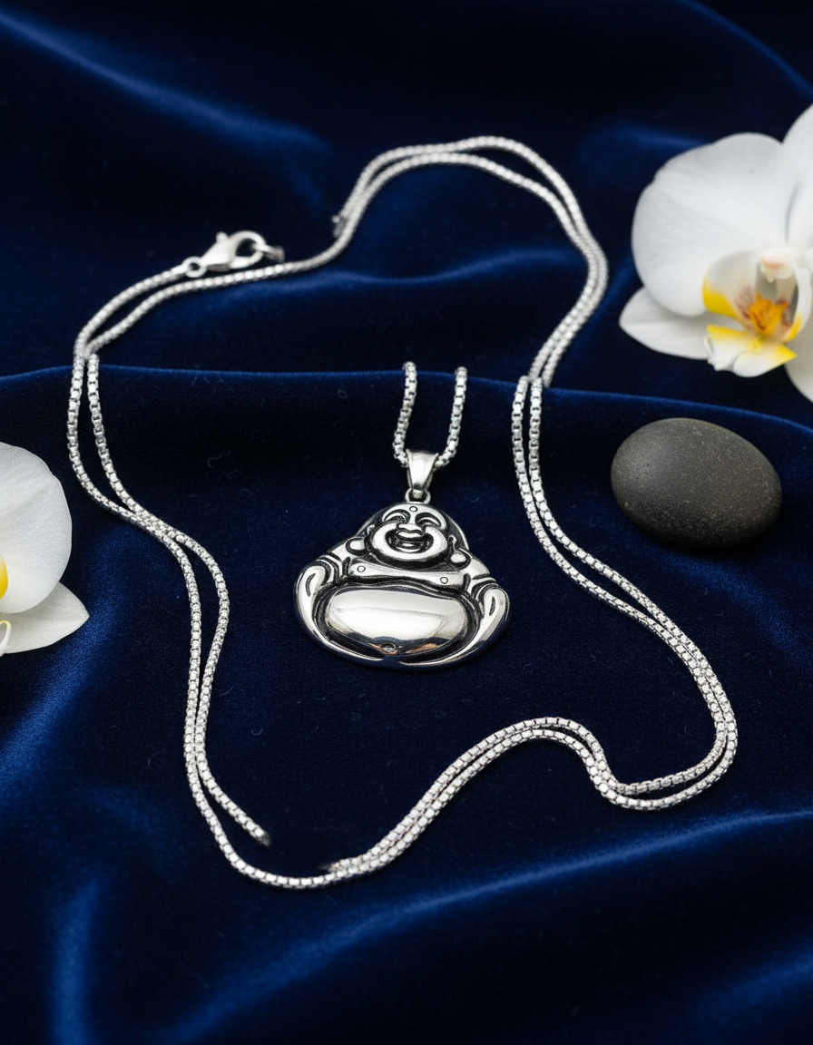 Collar Con Cadena Dije Buda Feliz Suerte Fortuna Oferta!!! - Imagen 2