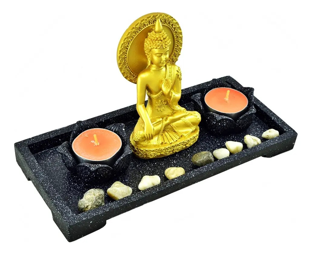 Jardín Zen Buda Aura Feng Shui Velas Meditación Armonía - Imagen 4