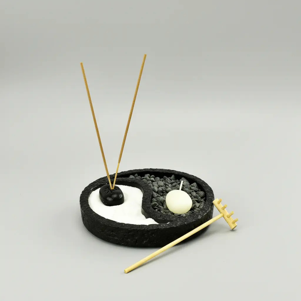 Jardín Zen Yin Yang Sahumerio Feng Shui Meditación Armonía - Imagen 8