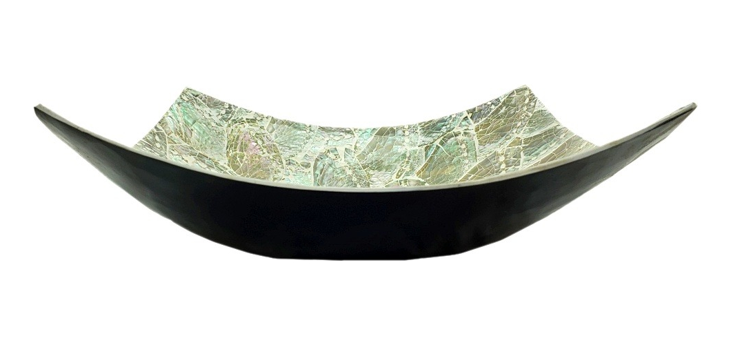 Plato De Nacar Cuadrado Abalone 27x27cm Mesa Deco Moderno - Imagen 2