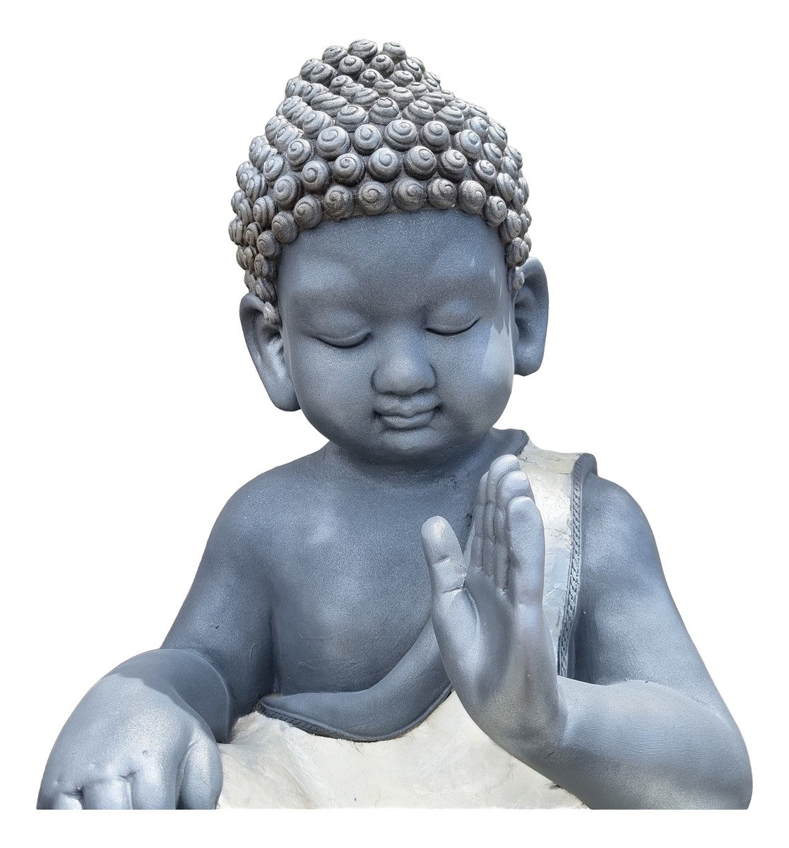 Buda Hindú Meditando Reposando Textura Nacar Brillos 64cm - Imagen 7