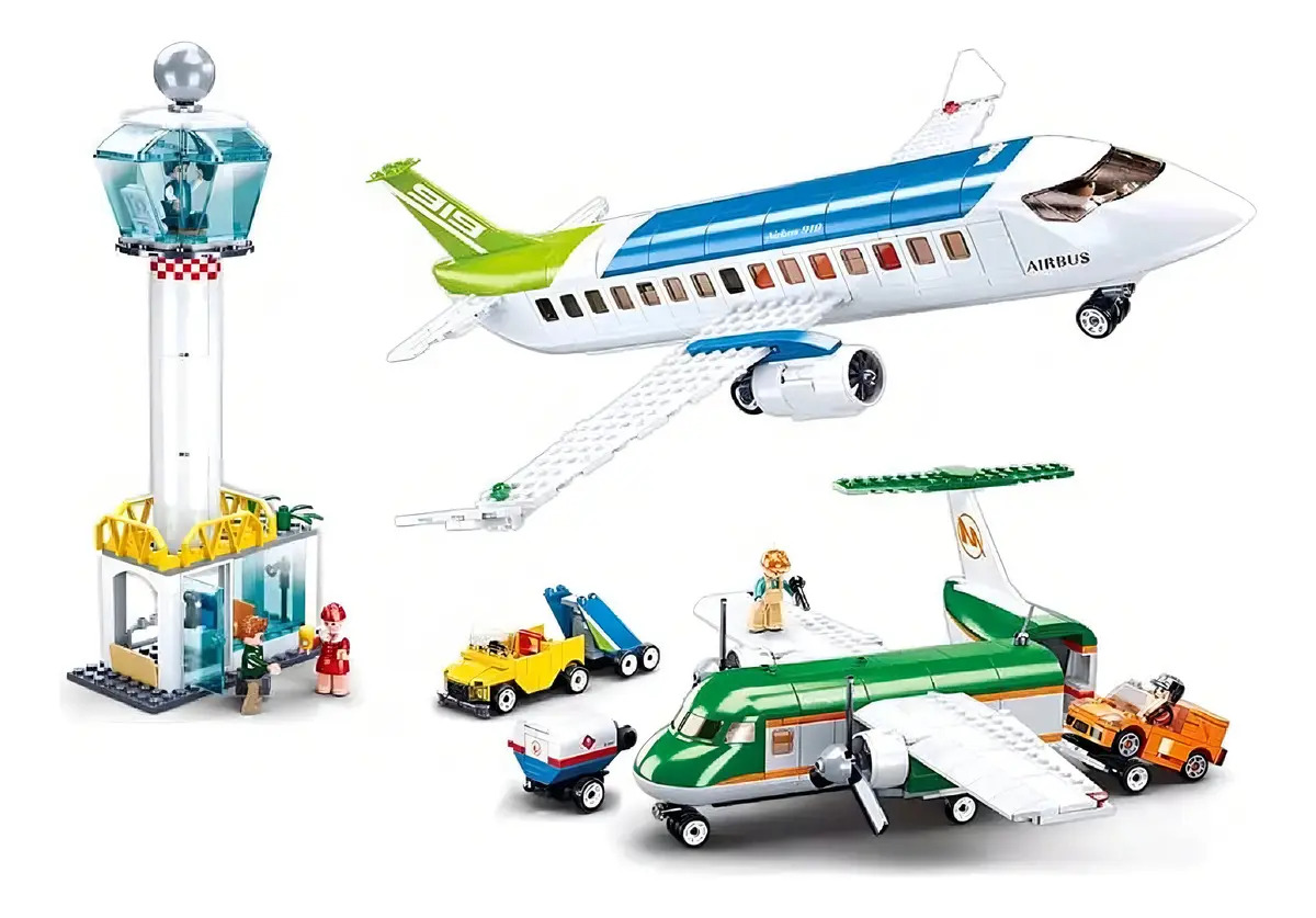Bloques Sluban Aeropuerto 731 Piezas Línea Aviation Compatible Con Lego - Imagen 4