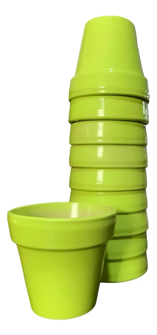 Maceta Ceramica Esmaltada Nº4cm Pack X10 Unidades Mayorista