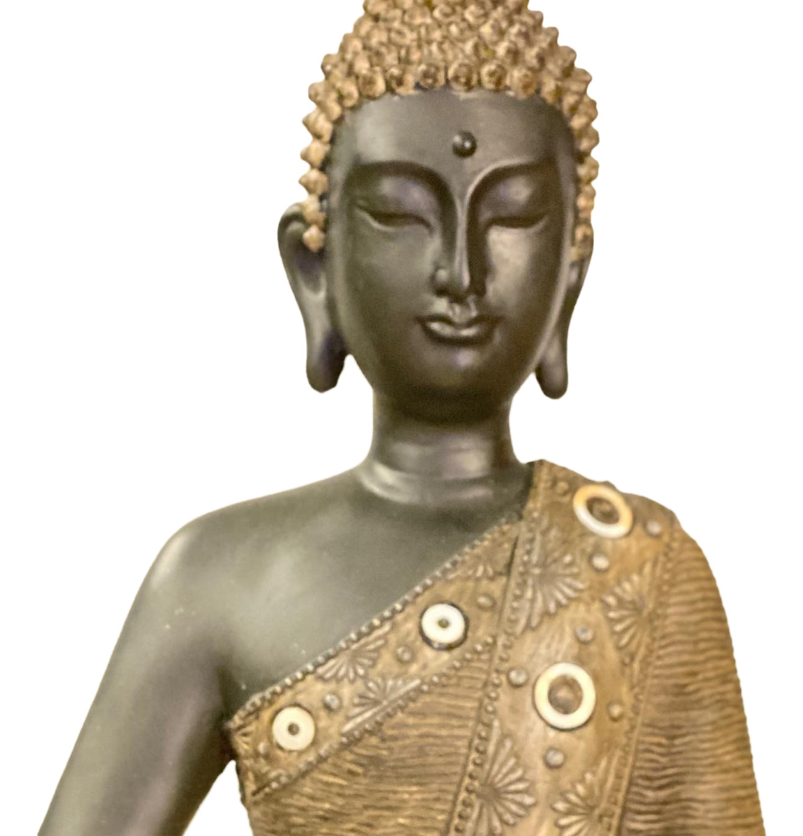 Buda Thai Meditando Sentado Negro Deco 40cm - Imagen 5
