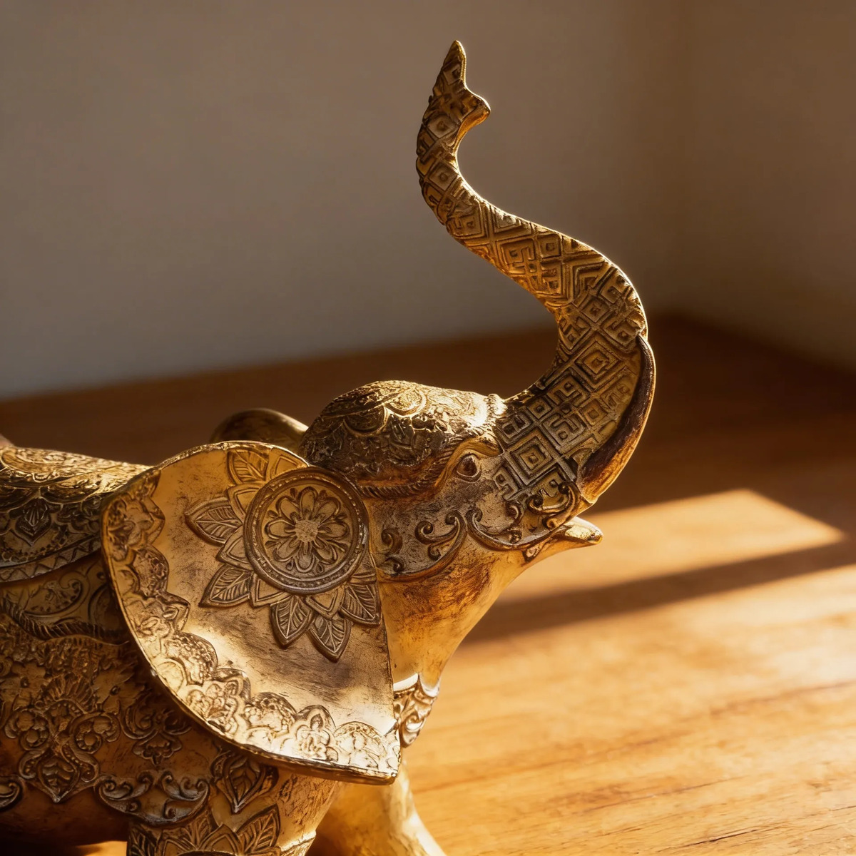Elefante Sabiduría Longevidad Parado Mandala Gris Deco 27cm - Imagen 7