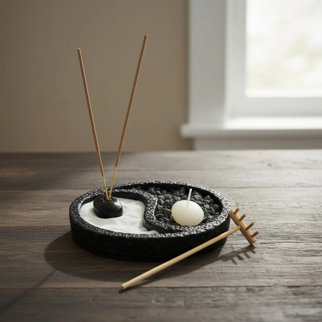 Jardín Zen Yin Yang Sahumerio Feng Shui Meditación Armonía - Imagen 4