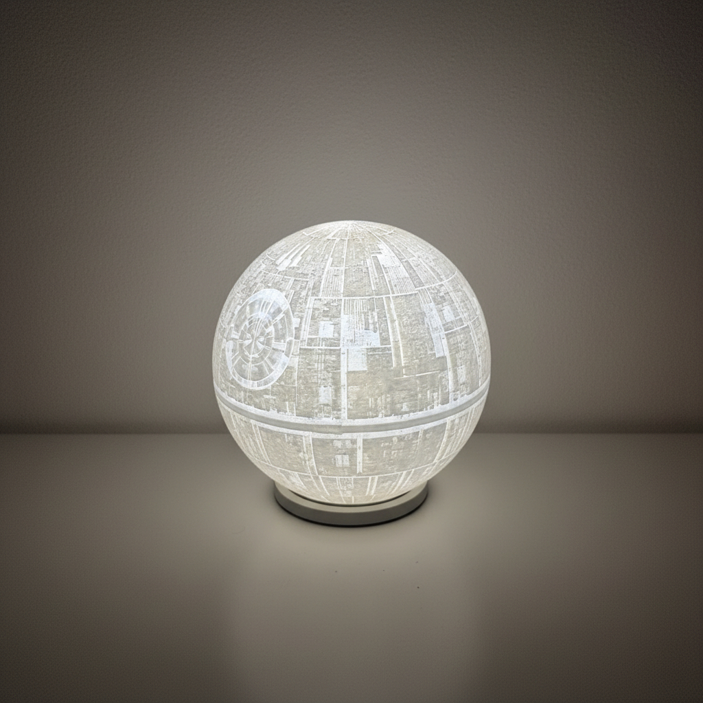 Velador Lámpara Led 3d Estrella De La Muerte Star Wars 18cm - Imagen 9