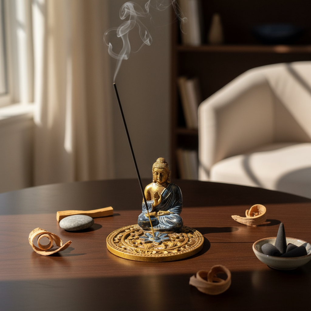 Porta Sahumerios Buda Mandala Grande Bali 15cm - Imagen 16