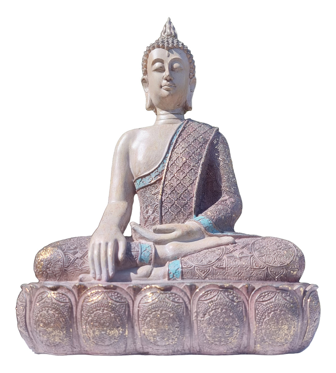 Buda Thai Sentado Meditando Armonia Zen Paz 38cm - Imagen 4