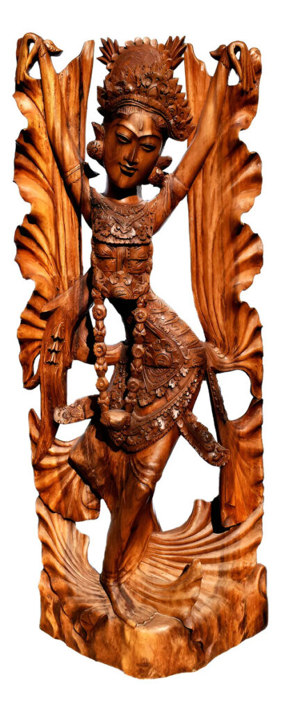 Bailarina Bali Teka Madera 105cm Escultura Femenina