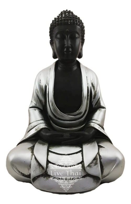 Buda Hindú Meditando Meditando Negro Deco Interior