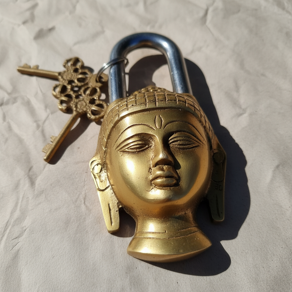 Candado Bronce Solido Buda Importado Nepal Funciona! - Imagen 17