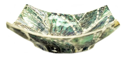 Plato Cuadrado Nácar 10cm Mesa Moderno Deco Mar