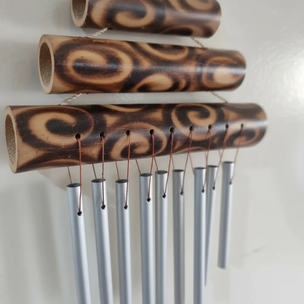 Llamador Angel Movil Importado Bali Bambu Cañas Metal 20cm - Imagen 12