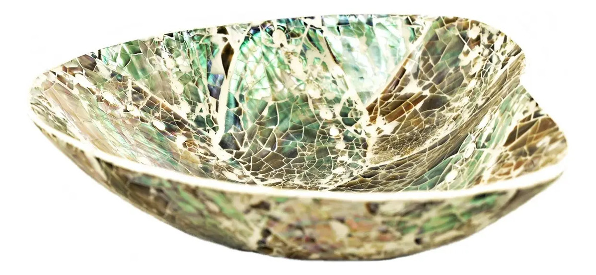 Plato Nácar Abalone Corazón Mesa Deco Moderno Mar - Imagen 2