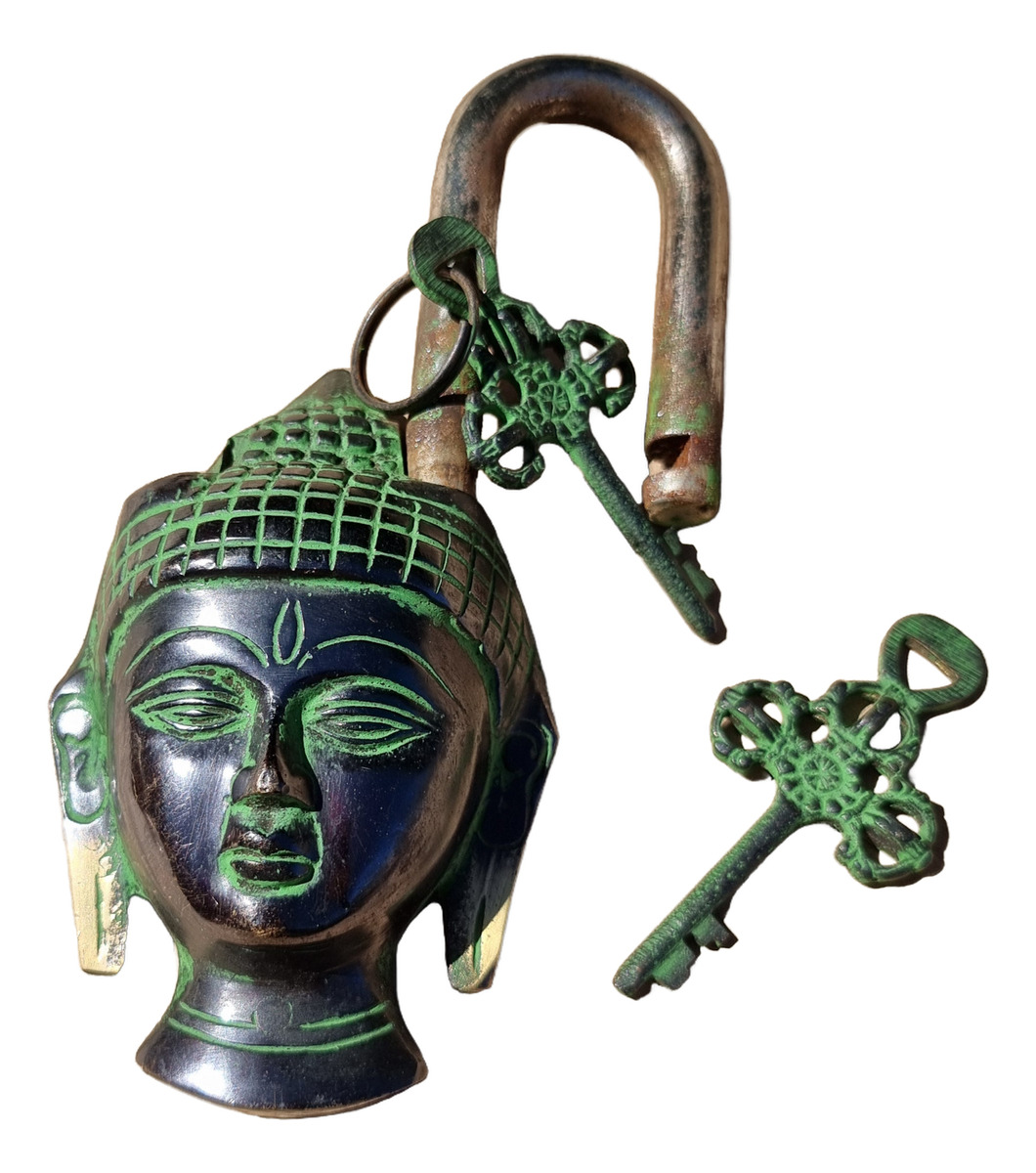 Candado Bronce Solido Buda Importado Nepal Funciona! - Imagen 18