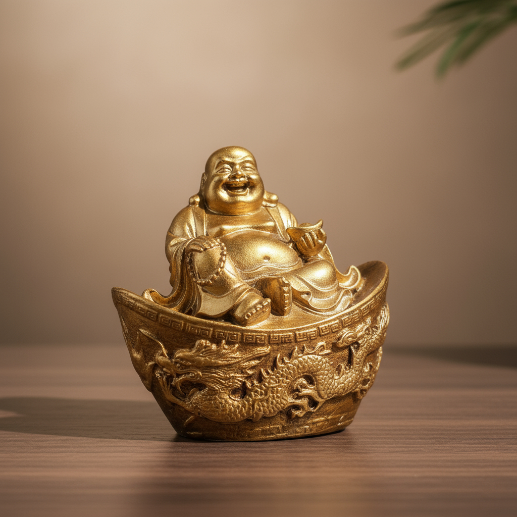 Buda Feliz Suerte Abundancia Dinero Importado Bali 10cm - Imagen 2