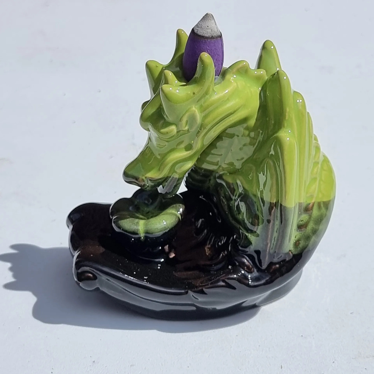 Porta Cono Fuente Humo Cascada Dragon Ceramica 11 Cm Zen - Imagen 21