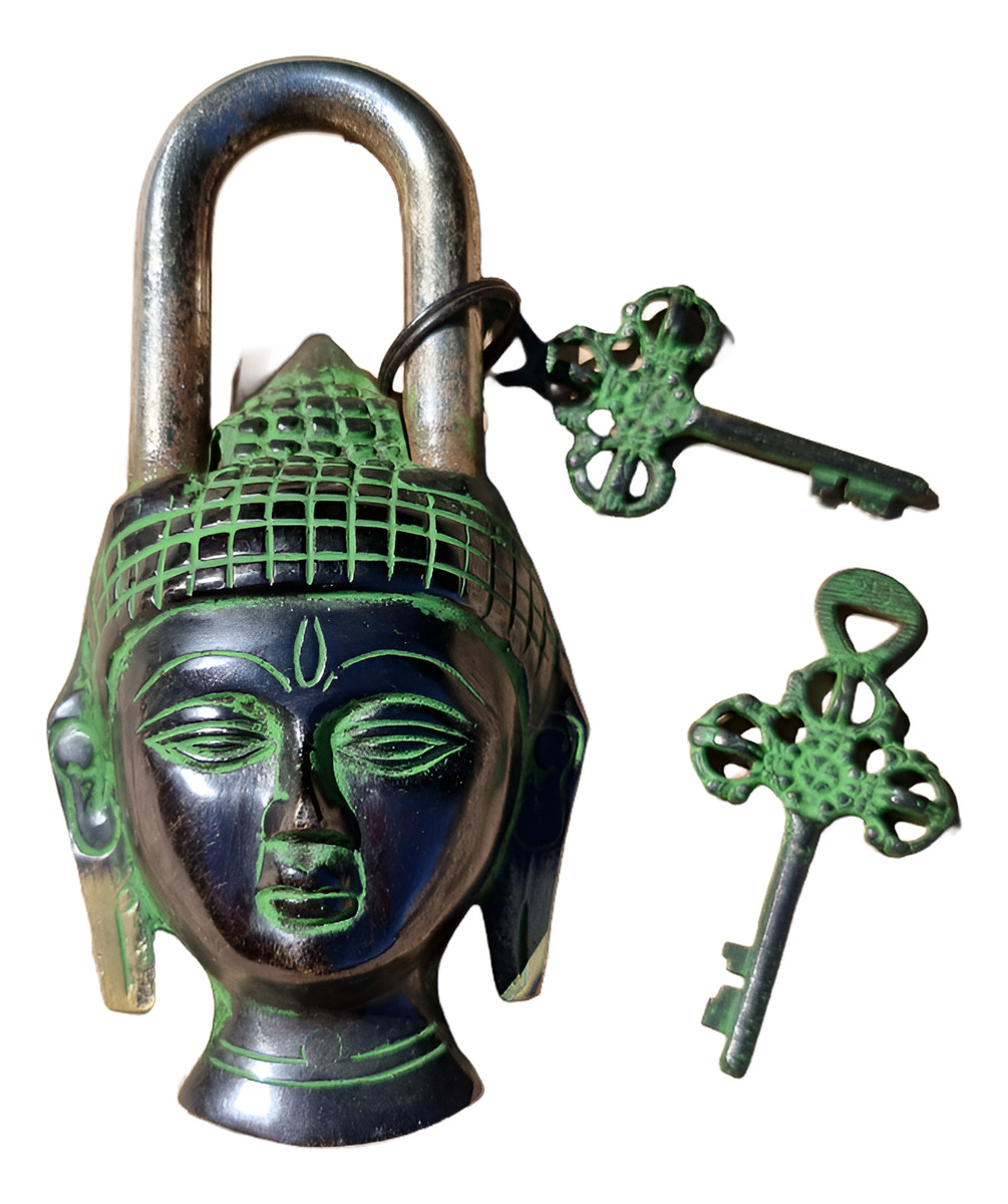 Candado Bronce Solido Buda Importado Nepal Funciona! - Imagen 12