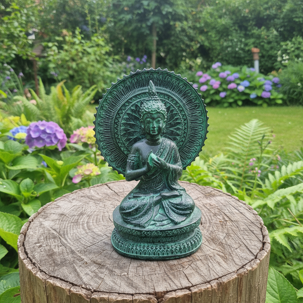 Buda Aura Sabiduria Meditando Bendicion Paz Armonia 17cm - Imagen 9