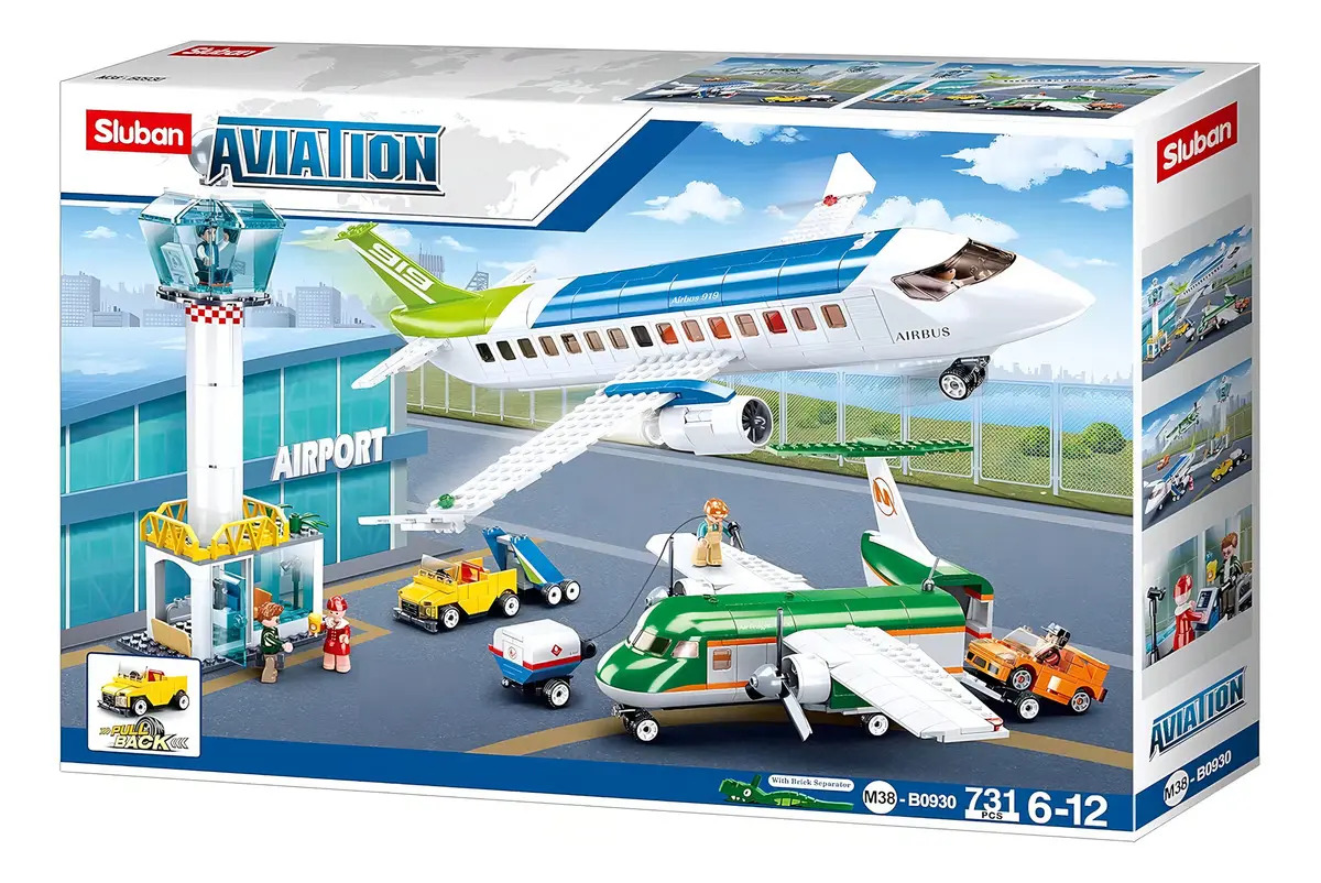 Bloques Sluban Aeropuerto 731 Piezas Línea Aviation Compatible Con Lego