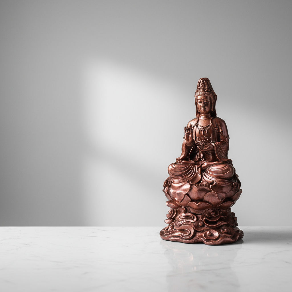 Kuan Yin Kwan Sabiduria Meditando Bendicion Paz Armonia 32cm - Imagen 9