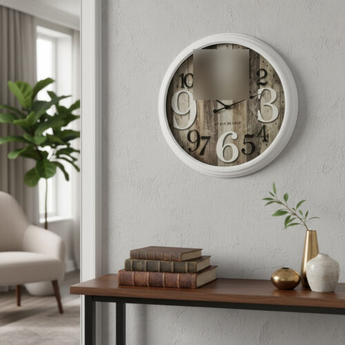 Reloj Pared 95cm Deco Hogar Fondo Maderas Moderno