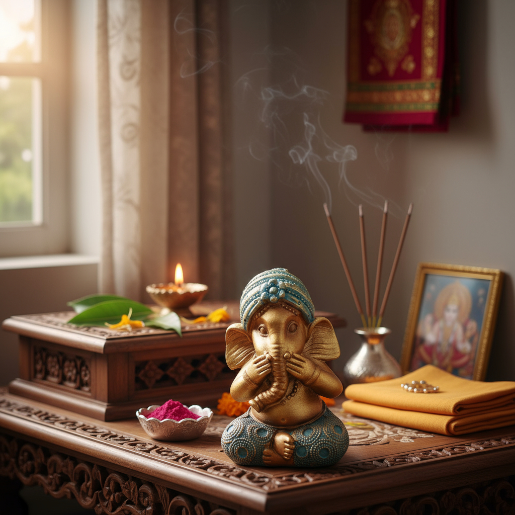 Set Ganesh Sabios Meditando Estatua Ciego Sordo Mudo 11cm - Imagen 12