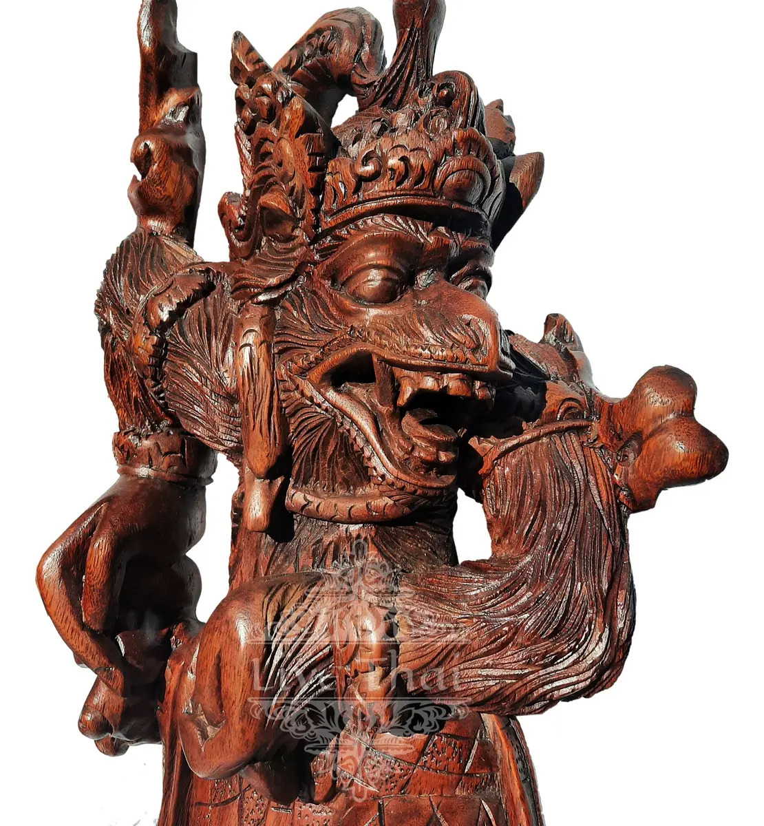 Hanuman Sentado Teka Madera 75cm Dios Mono China Ct - Imagen 2