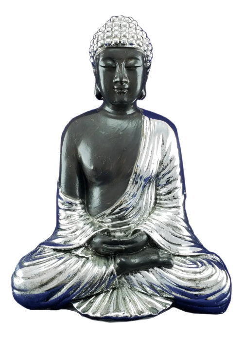 Buda Hindu Meditando Cromado Deco Zen Interior