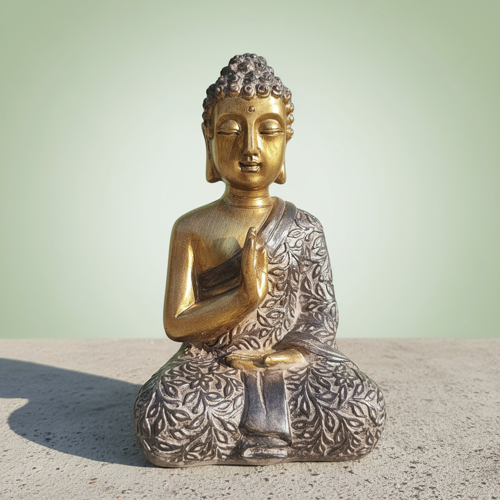 Buda Meditando Dorado Bendicion Paz Toga Armonia 23cm - Imagen 6