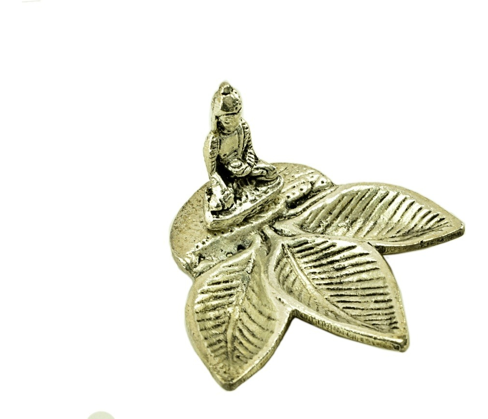 Porta Sahumerio Hoja Metal Buda Ganesh Feng Shui Meditación - Imagen 3