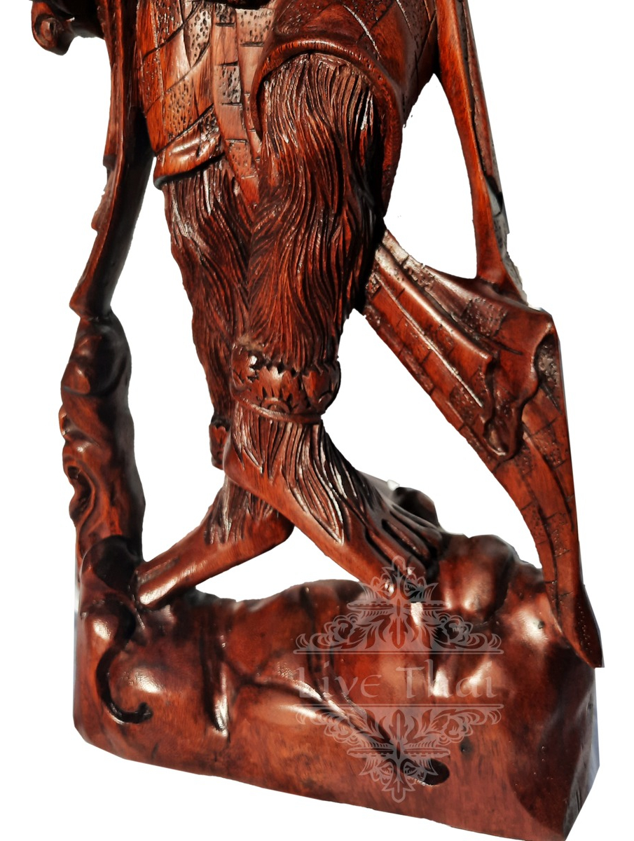 Hanuman Sentado Teka Madera 75cm Dios Mono China Ct - Imagen 7